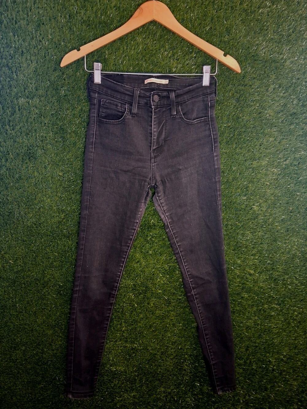Levi's 720 High Rise Super Skinny Black Jeans Women's Size 25 W25 L28 Faded